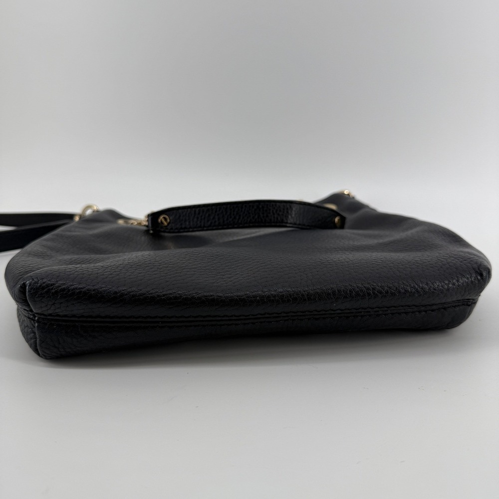 Michael Kors Black Pebbled Leather Chain Shoulder Tote Bag Crossbody Strap - Picture 6 of 16